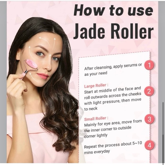 NWOT- Jade Roller & Gua Sha Facial Tool Set-Reduces Wrinkles & Eye Puffiness - Picture 4 of 7